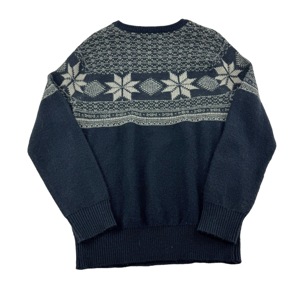 Scotch & Soda Blue w/ White Geometic Design Crewneck Wool Blend Sweater Size L - Picture 5 of 5